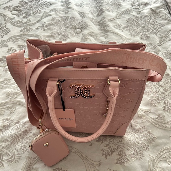 Juicy Couture Blush Pink Embossed Satchel - Picture 3 of 4